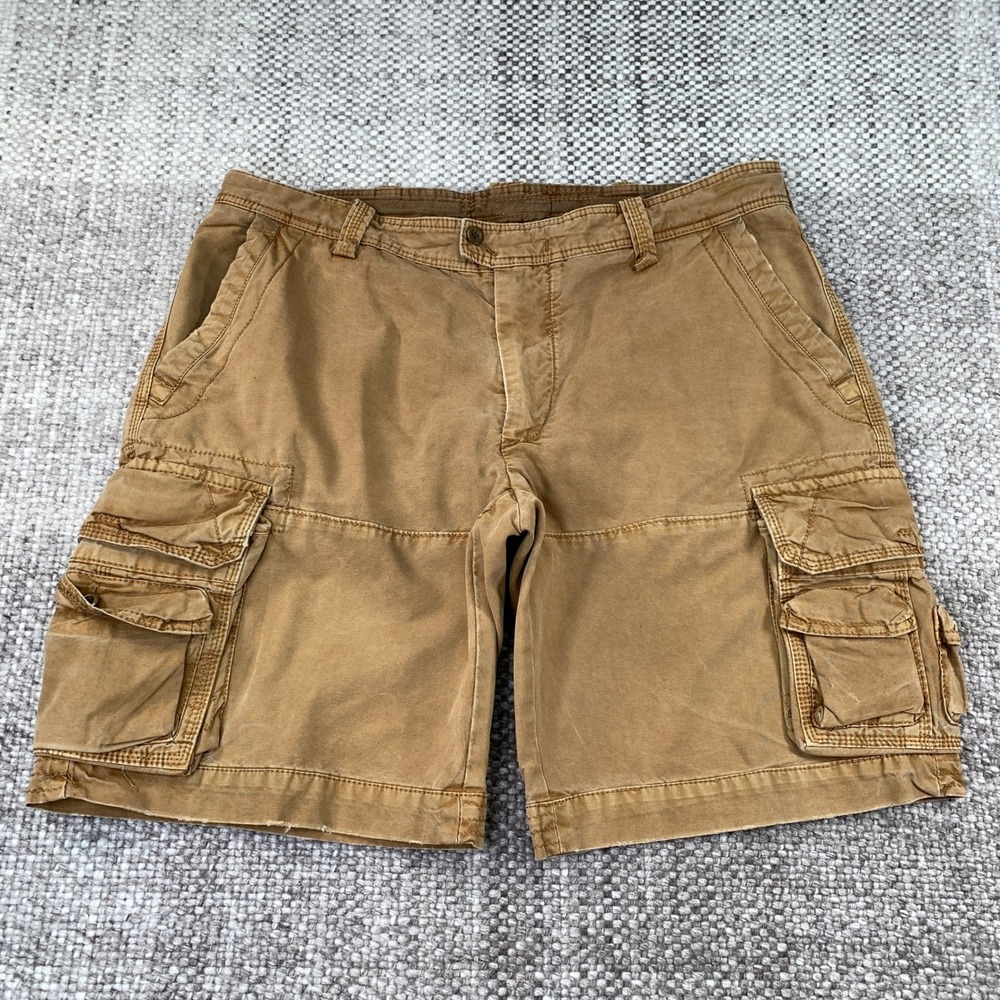 Polo Ralph Lauren Cargo Shorts Mens 36 Brown Cotton Multi Pocket Utility Rugged